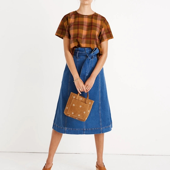 Madewell Tops - Madewell Plaid Button Back Blouse